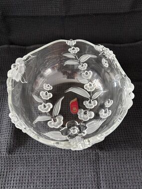 DECOR WALTHER Clear Floral Glass Bowl